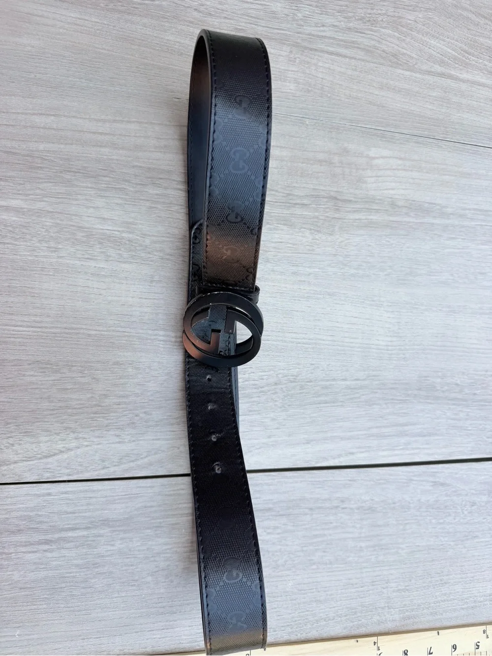 Gucci Black Men's Logo Belt
